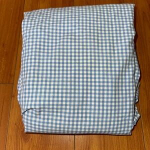Pottery Barn Kids Crib Sheet Gingham Blue White